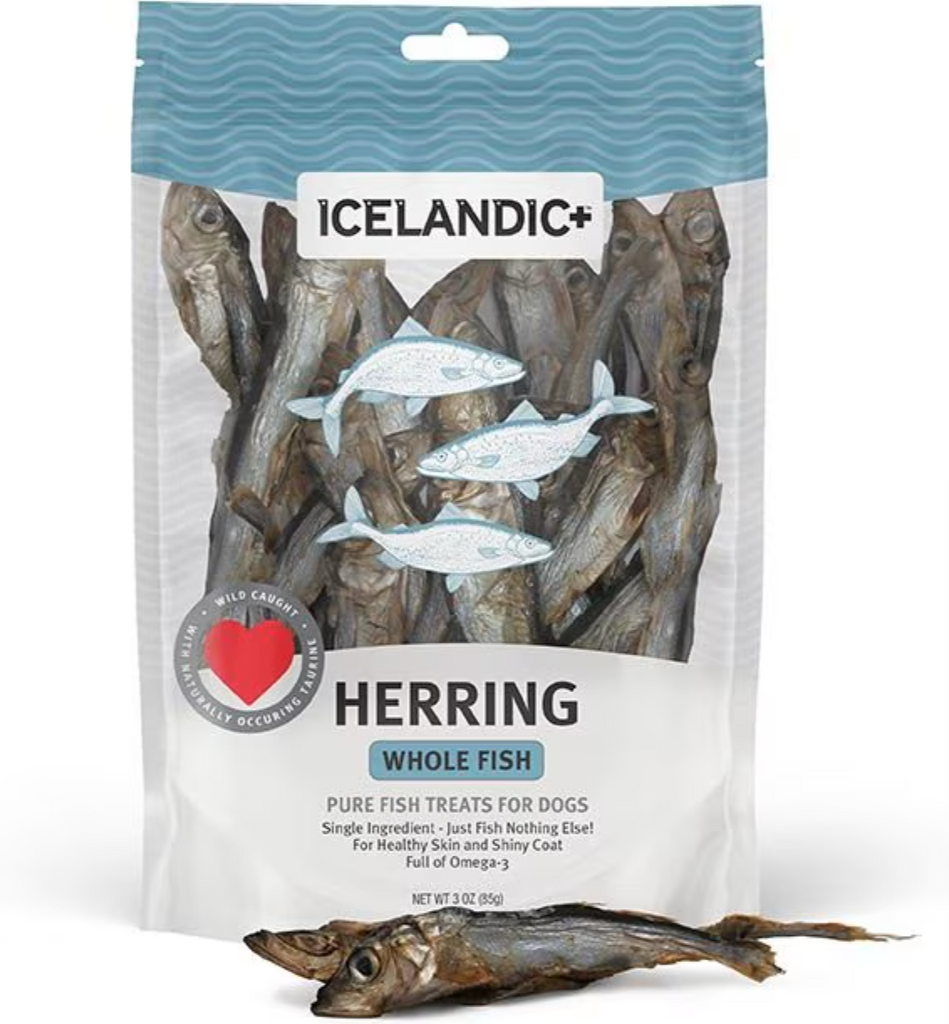 Icelandic+ Herring Whole Fish Grain-Free Dog Treats - 3oz bag