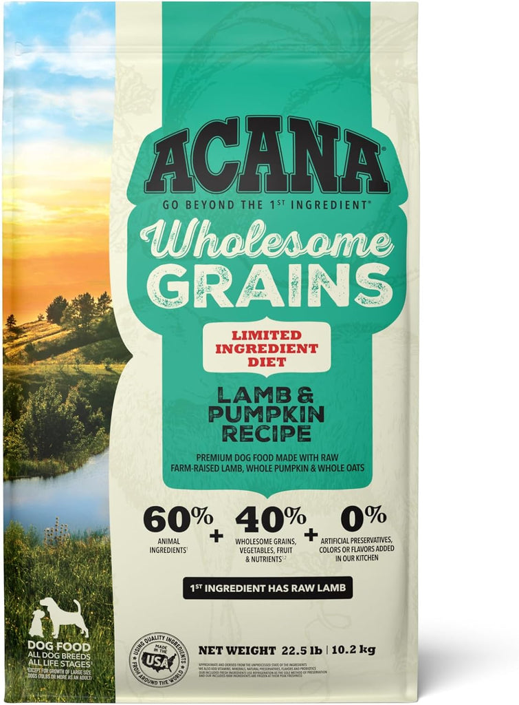 Acana Dog Food Wholesome Grains Lamb & Pumpkin Recipe - 22.5lb