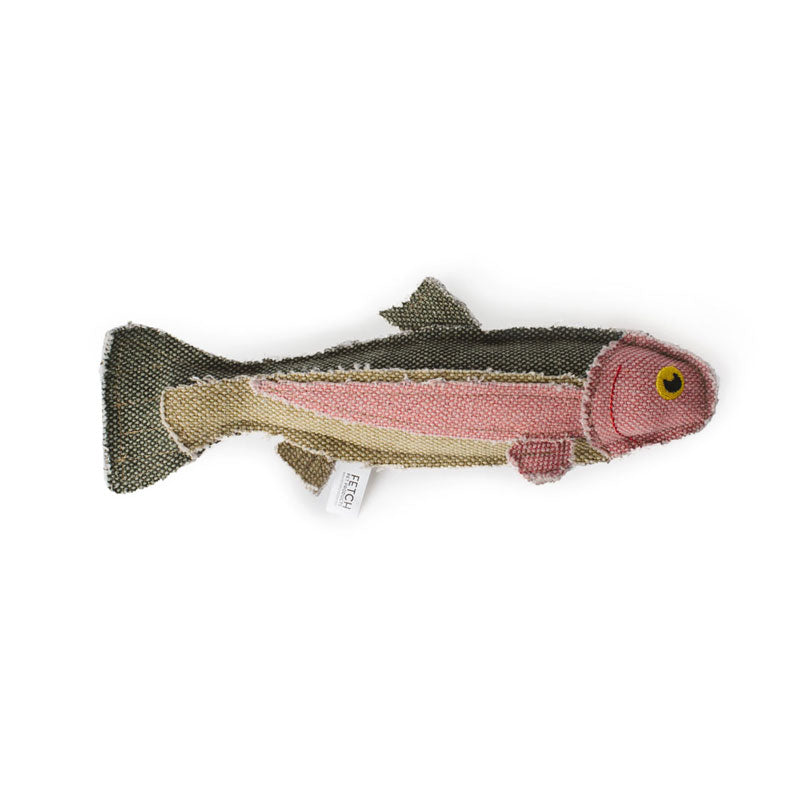 Reely Fish Rainbow Trout - Canvas Squeak Dog Toy – Fetch Pet Products