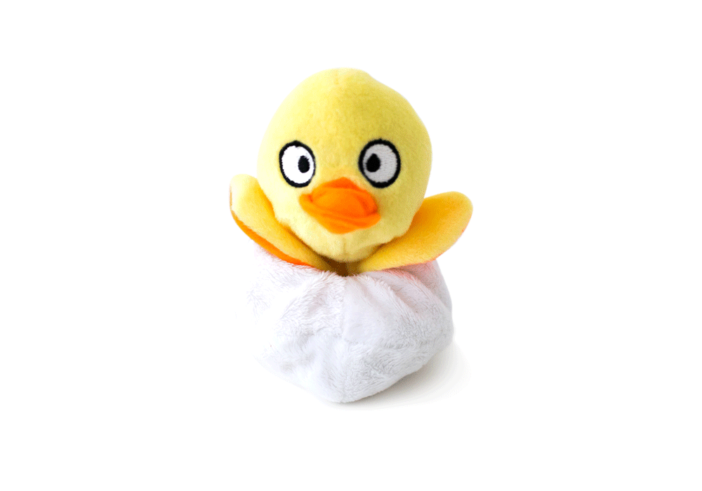 Hatchables Yellow Duck: Inside-Out Dog Toy